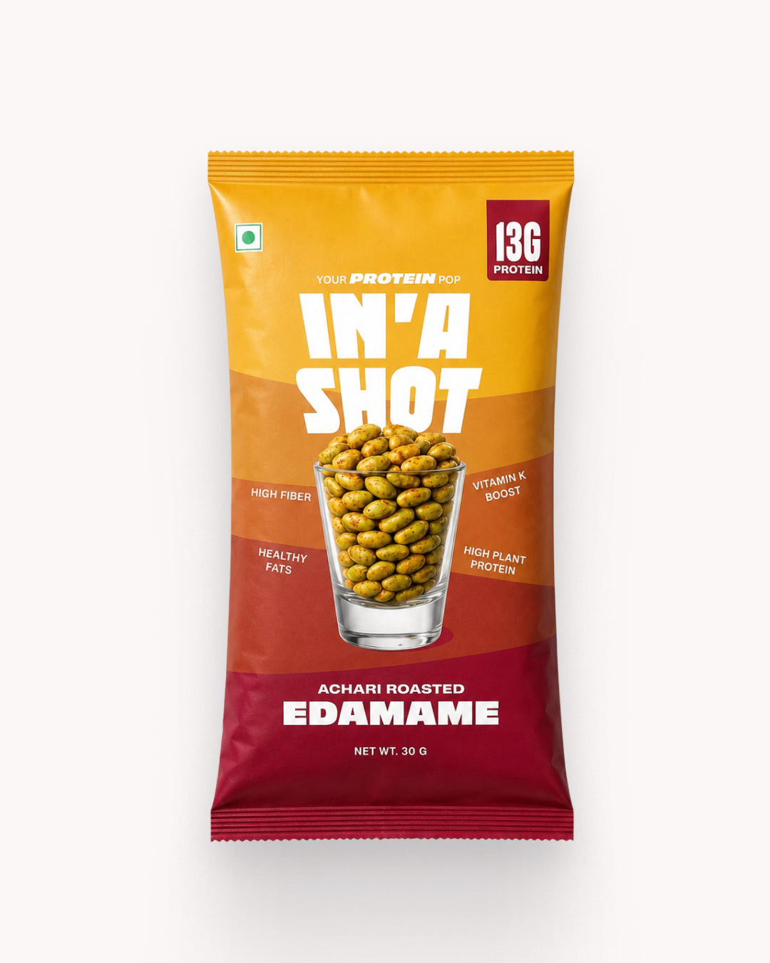 Achari Roasted Edamame (Pack of 10 x 30g each) - 300g