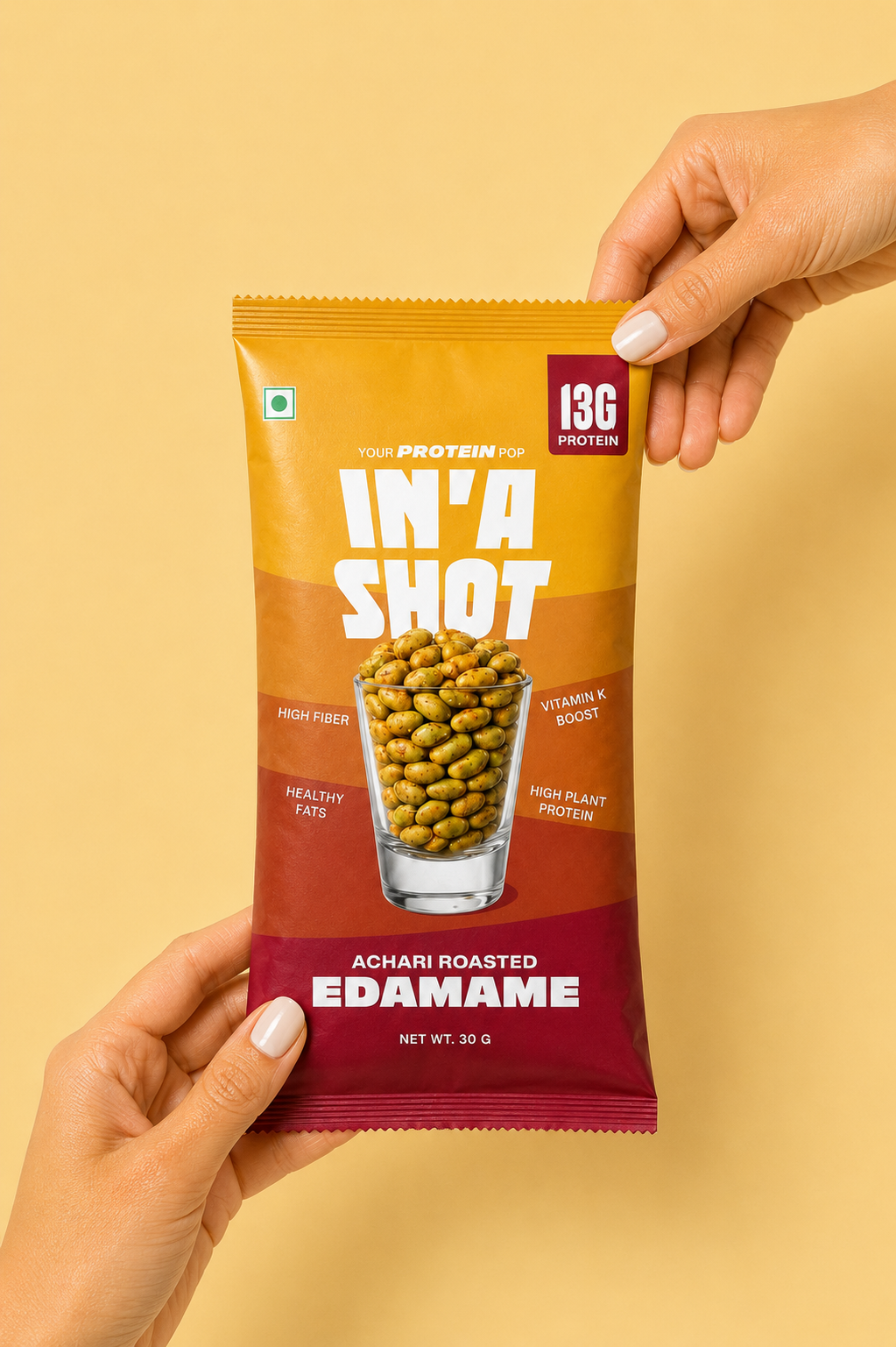 Achari Roasted Edamame (Pack of 10 x 30g each) - 300g