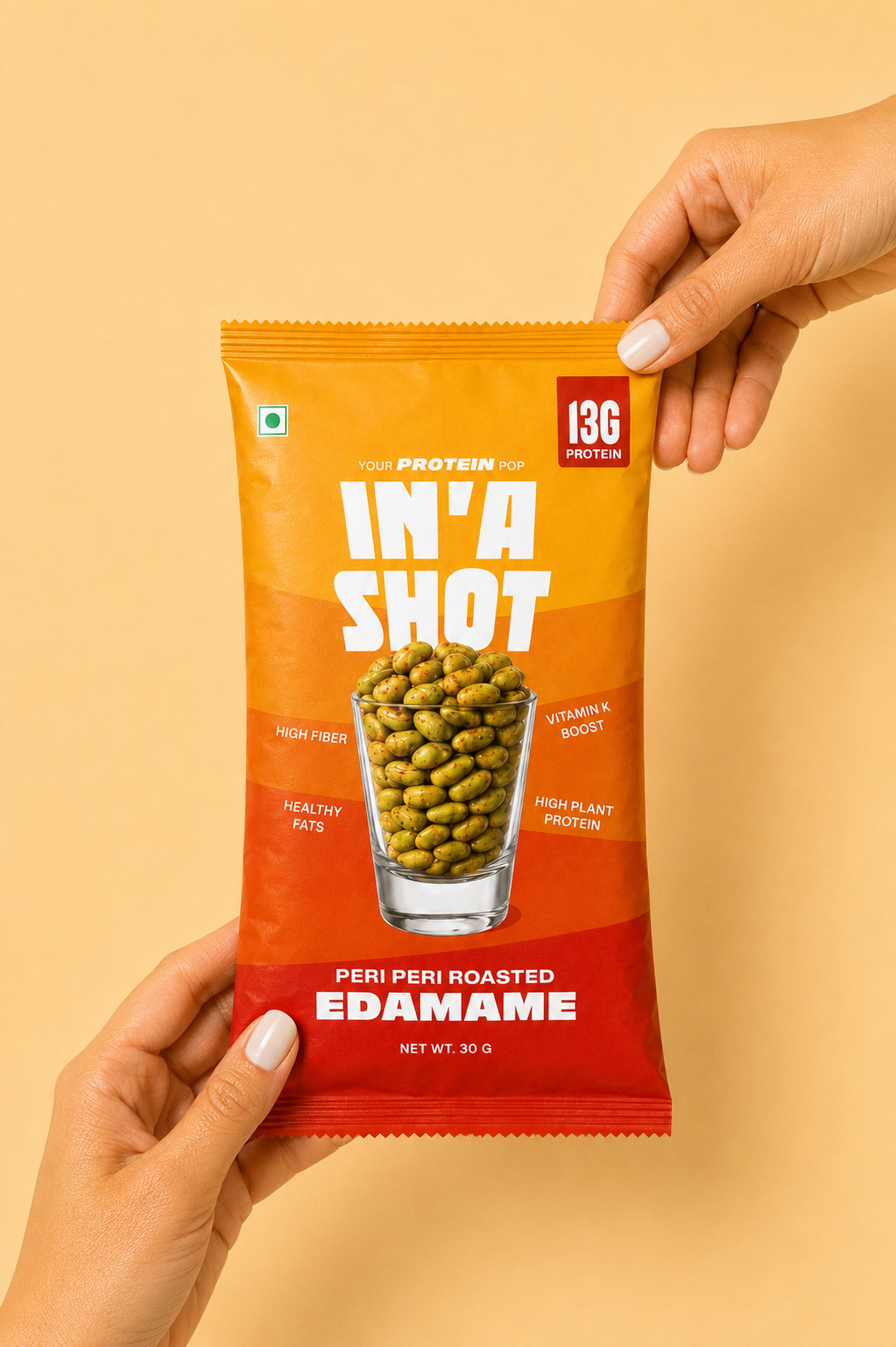 Peri Peri Roasted Edamame (Pack of 10 x 30g each) - 300g